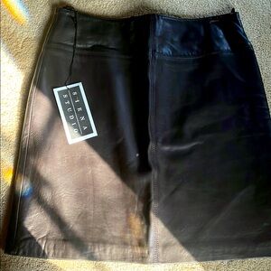 Siena Studio CHOCOLATE Brown Genuine Leather Skirt